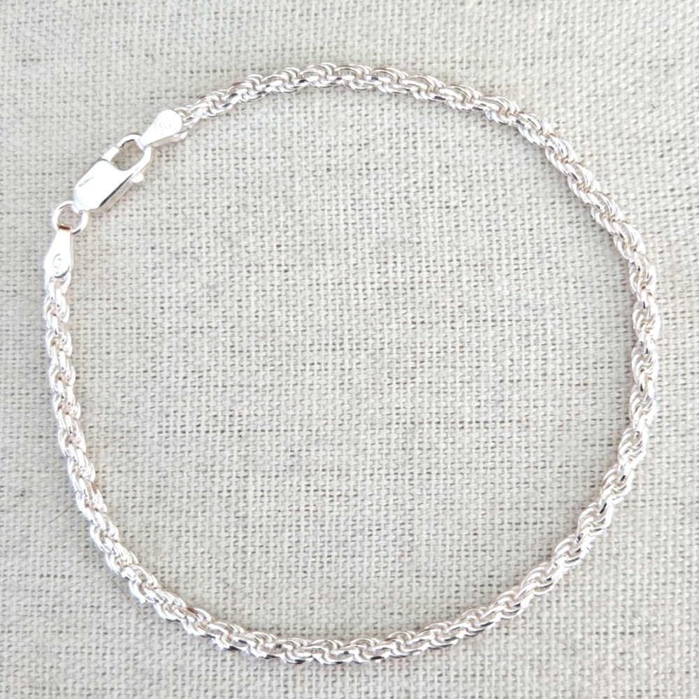 Sterling Silver Rope Chain Bracelet